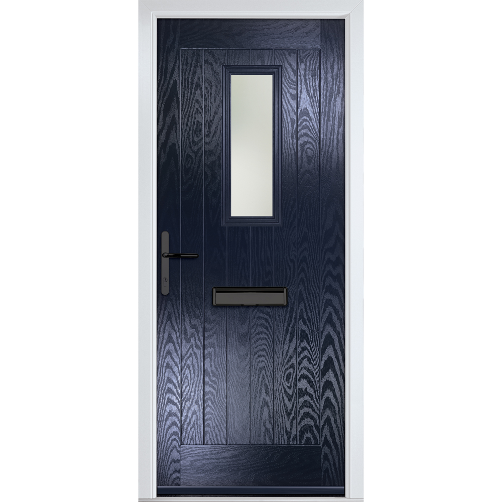 Crystal-Direct Sunningdale Blue GRP Stipolytte Glass Right Hand Open Front Door 2090 x 920mm Image 1
