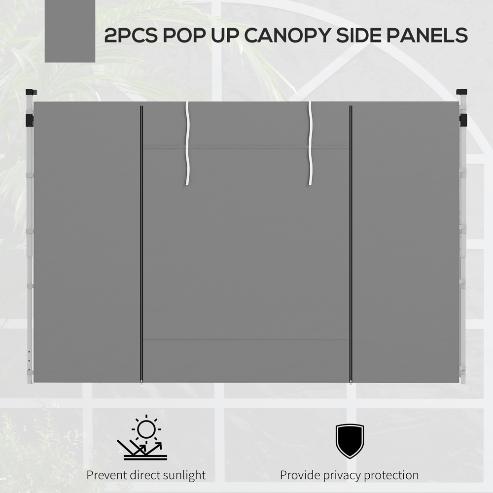 Outsunny Light Grey Replacement Gazebo Side Panel 2 Pack Image 4