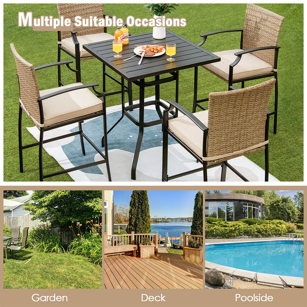 Costway Garden Bar Table Image 8
