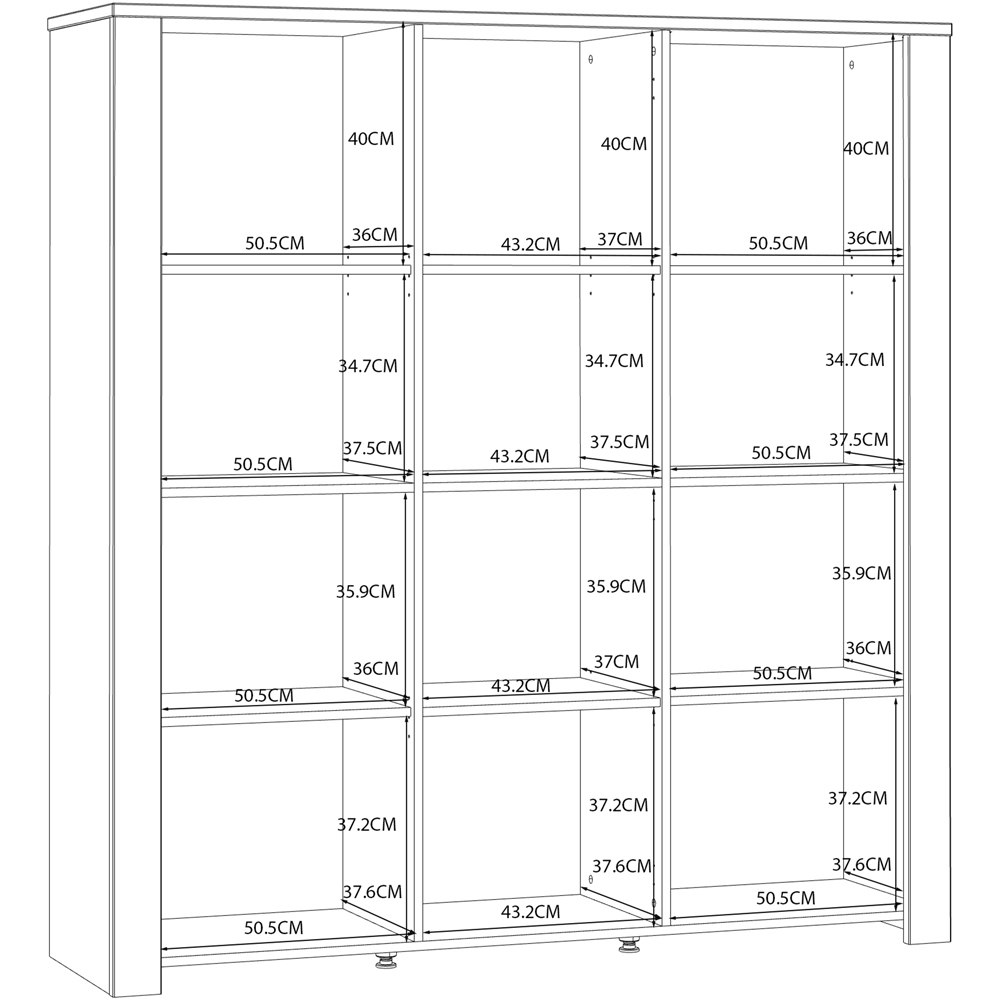 Florence Bohol 3 Door Riviera Oak and White Large LED Display Cabinet Image 9
