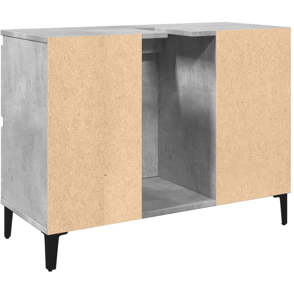 vidaXL Single Door 4 Drawers Concrete Grey Bathroom Sink Cabinet Image 5