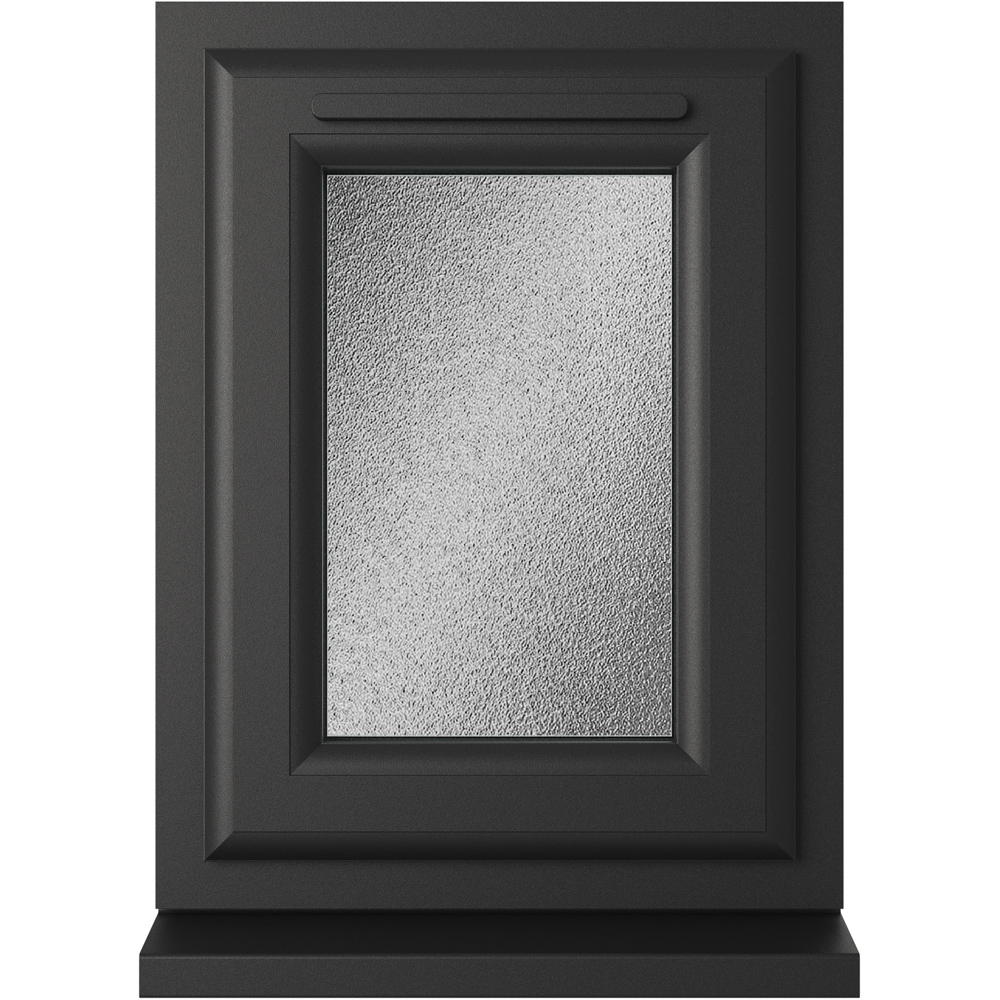 Crystal Black and White Top Hung Opener Obscure Double Glazed Window 440 x 610mm Image 1