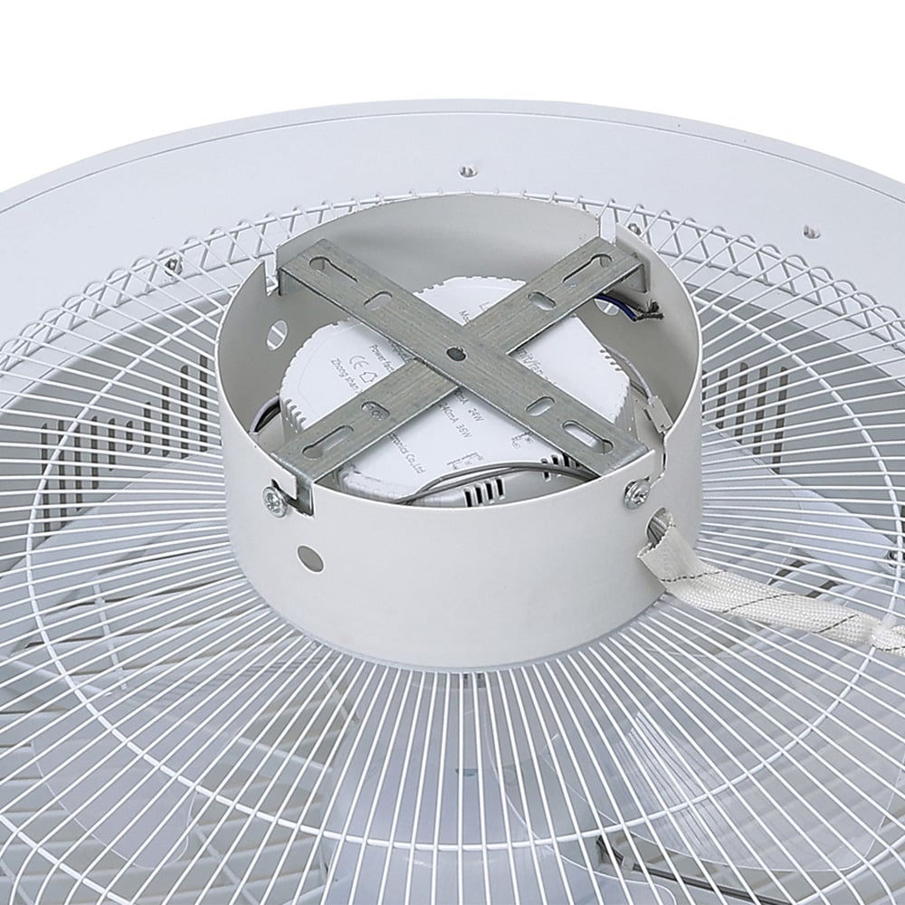 Living and Home White Round Ceiling Fan Light with Remote 22 inch Image 4