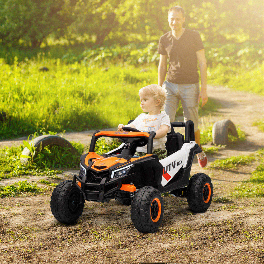 Tommy Toys Kids Orange Ride On Electric UTV Car with Remote and Safety Belt Image 2