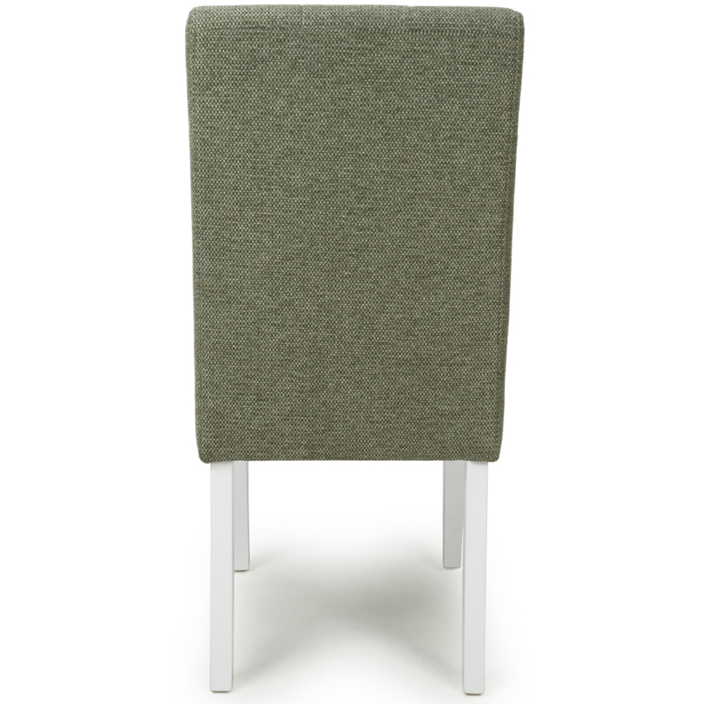 Portland Harlow Olive Weave White Legs Waffle Back Dining Chair Image 6