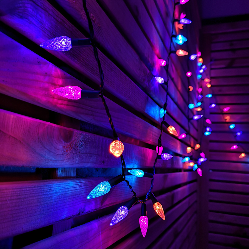 Samuel Alexander 300 Rainbow LED Green Cable Pine Cone String Lights 15m Image 4