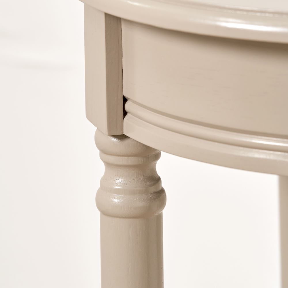 Pacific Lifestyle Heritage Single Shelf Putty Pine Wood Round Accent Table Image 3