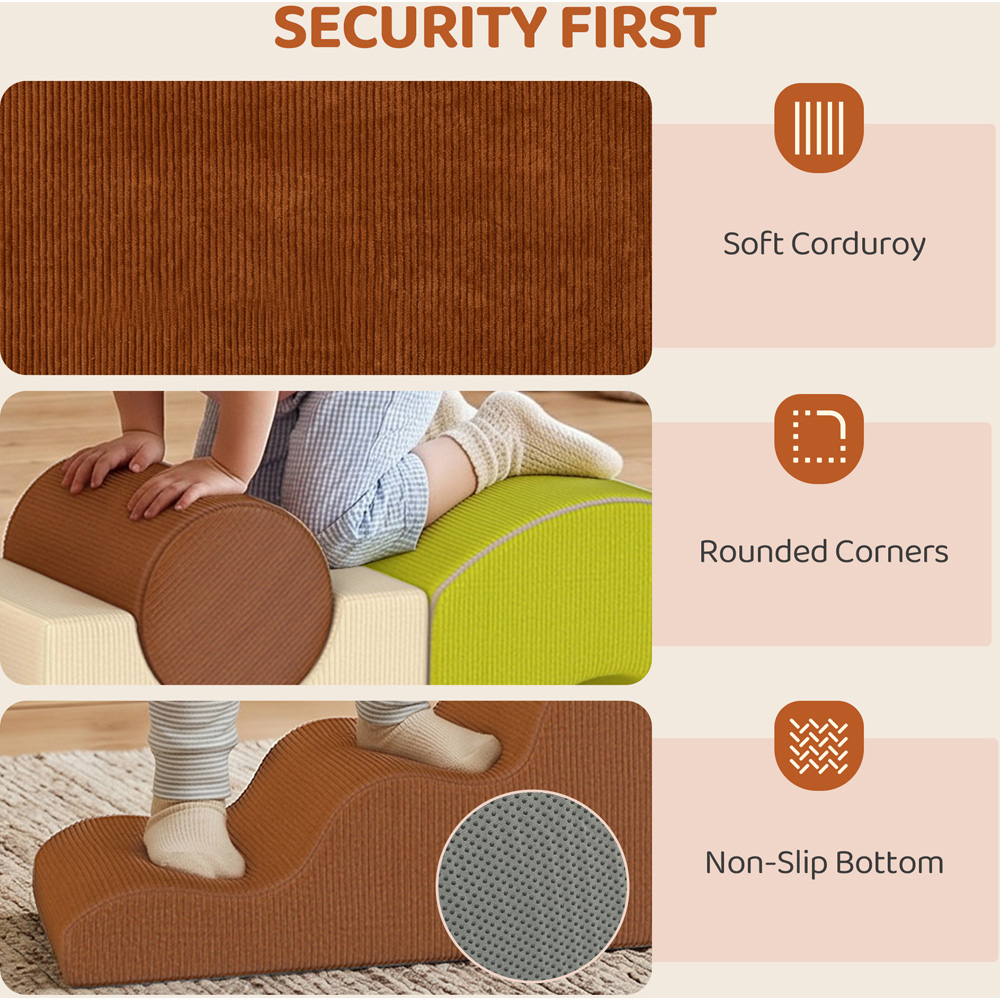 AIYAPLAY Toddlers Brown Climbing Block Play Set 5 Piece Image 6