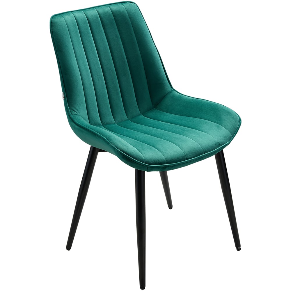 Living and Home Set of 4 Green Velvet Dining Chairs Image 2