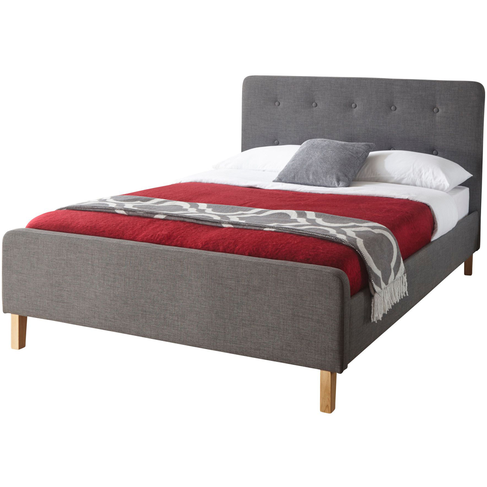 Home Source Ashbourne King Size Grey Bed Image 2