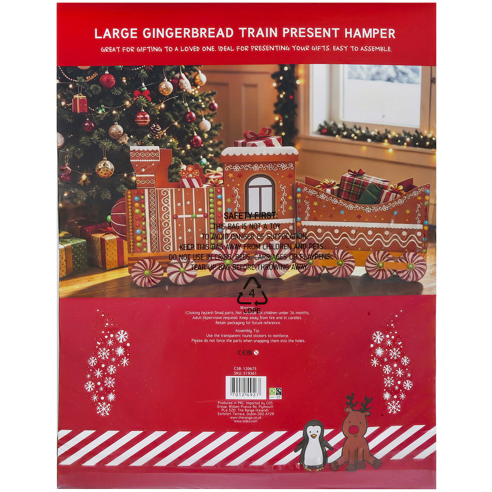 Large Gingerbread Train Present Hamper Kit Image 2