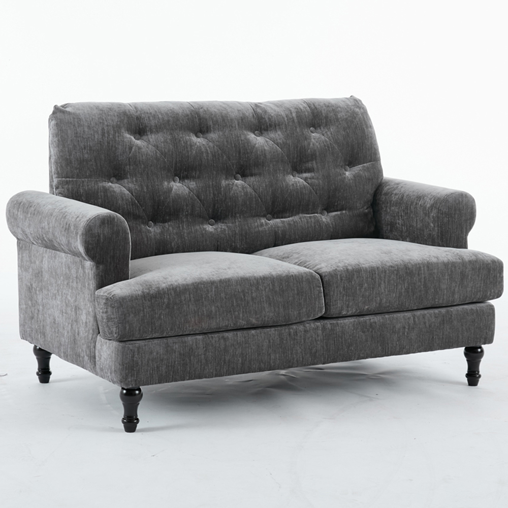 Furniture One 2 Seater Grey Mid Century Sofa Image 2