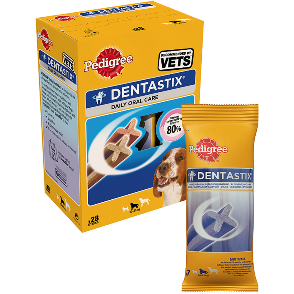 Pedigree Dentastix Medium Adult Dog Daily Oral Care Stick Treat 720g 28 Pack Image