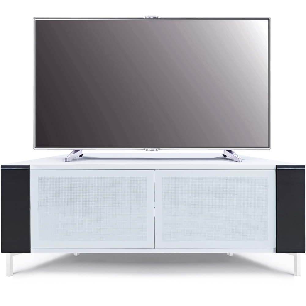 MDA Designs Corvus 2 Door White and Black TV Cabinet Image 5