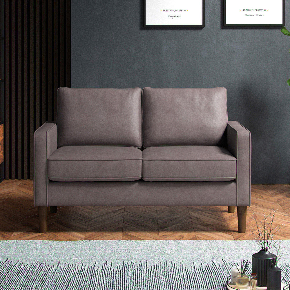 Bexhill 6 Seater Grey Faux Leather Sofa Suite Image 8