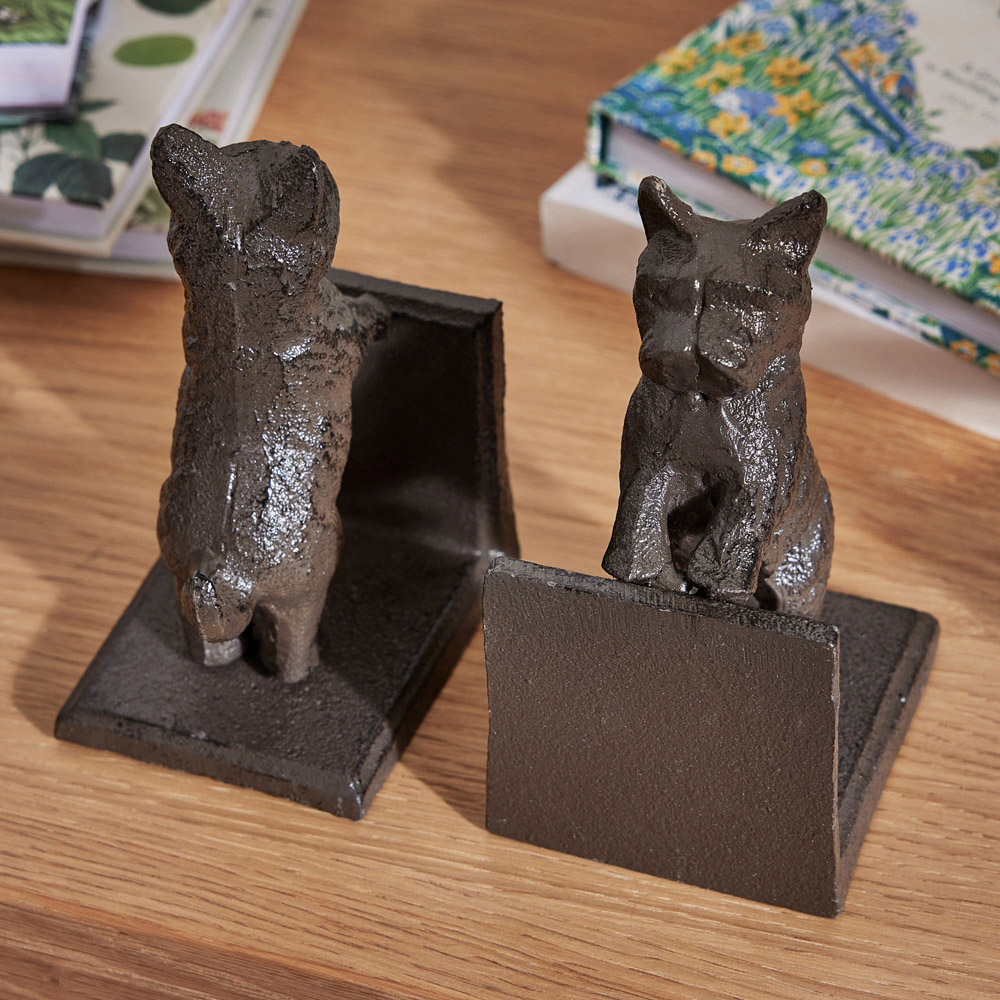 Dibor Antique Brown Westie Dog Statue Bookend 2 Pack Image 3