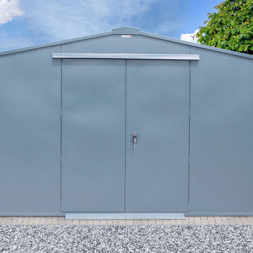 Asgard Garrison 10 x 14ft Double Door Cream High Security Apex Workshop Shed Image 2