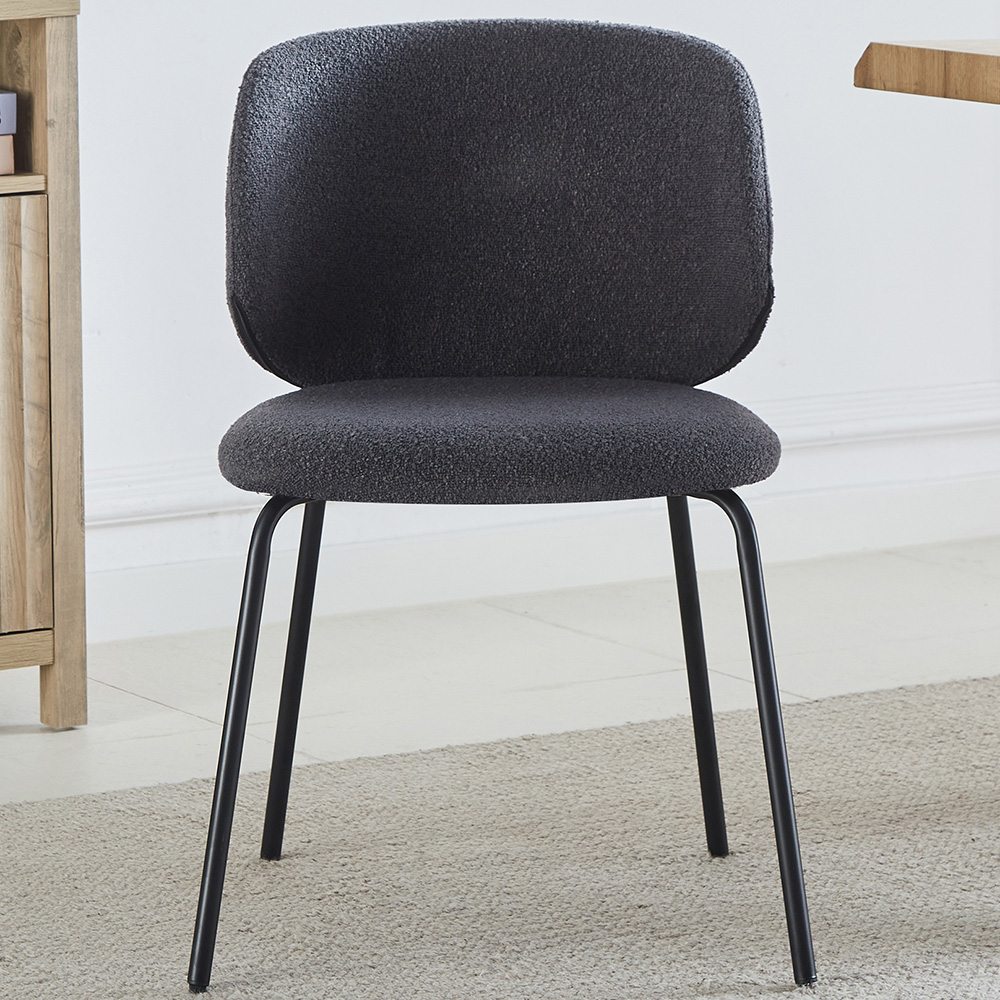 Artemis Home Ardesio Set of 2 Dark Grey Fabric Dining Chair Image 1