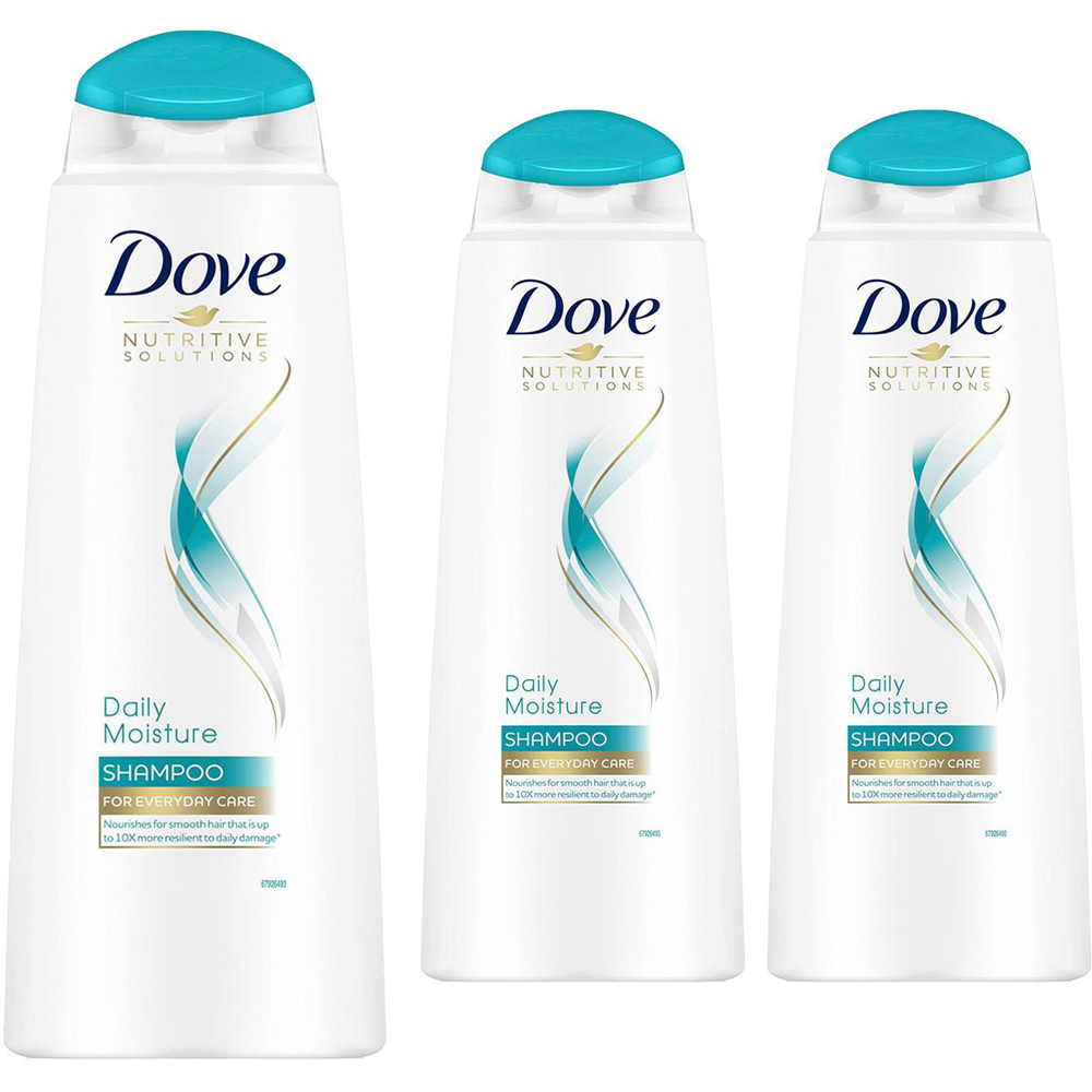 Dove Nutritive Solutions Daily Moisture Shampoo 400ml 3 Pack Image 1
