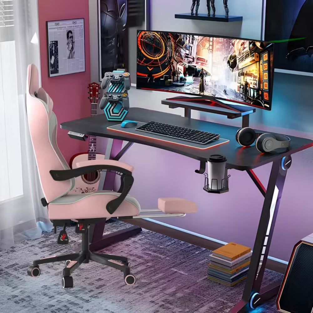 Alivio Pink Ergonomic Massage Gaming Chair Image 7