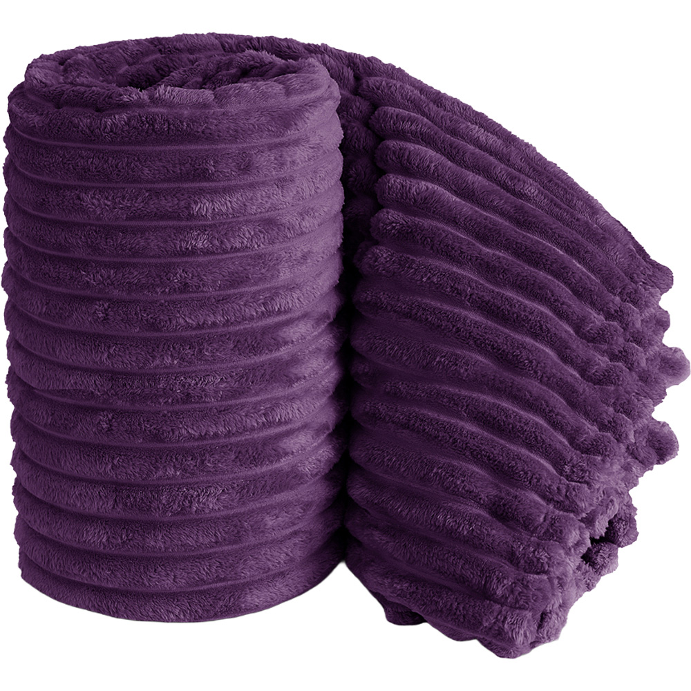 Velosso Bellissima Aubergine Plush Throw 150 x 200cm Image 1