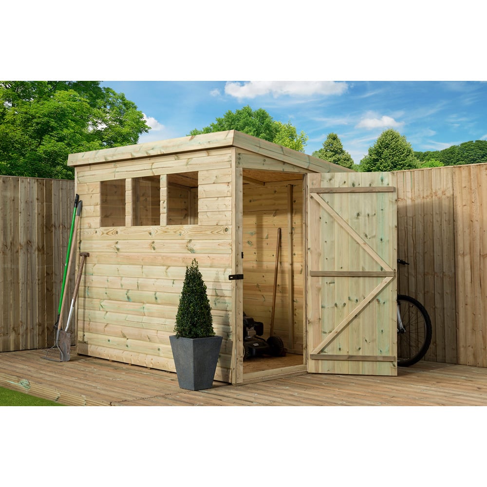 Empire Sheds 2500 8 x 7ft Tongue and Groove Pent Garden Shed Image 3