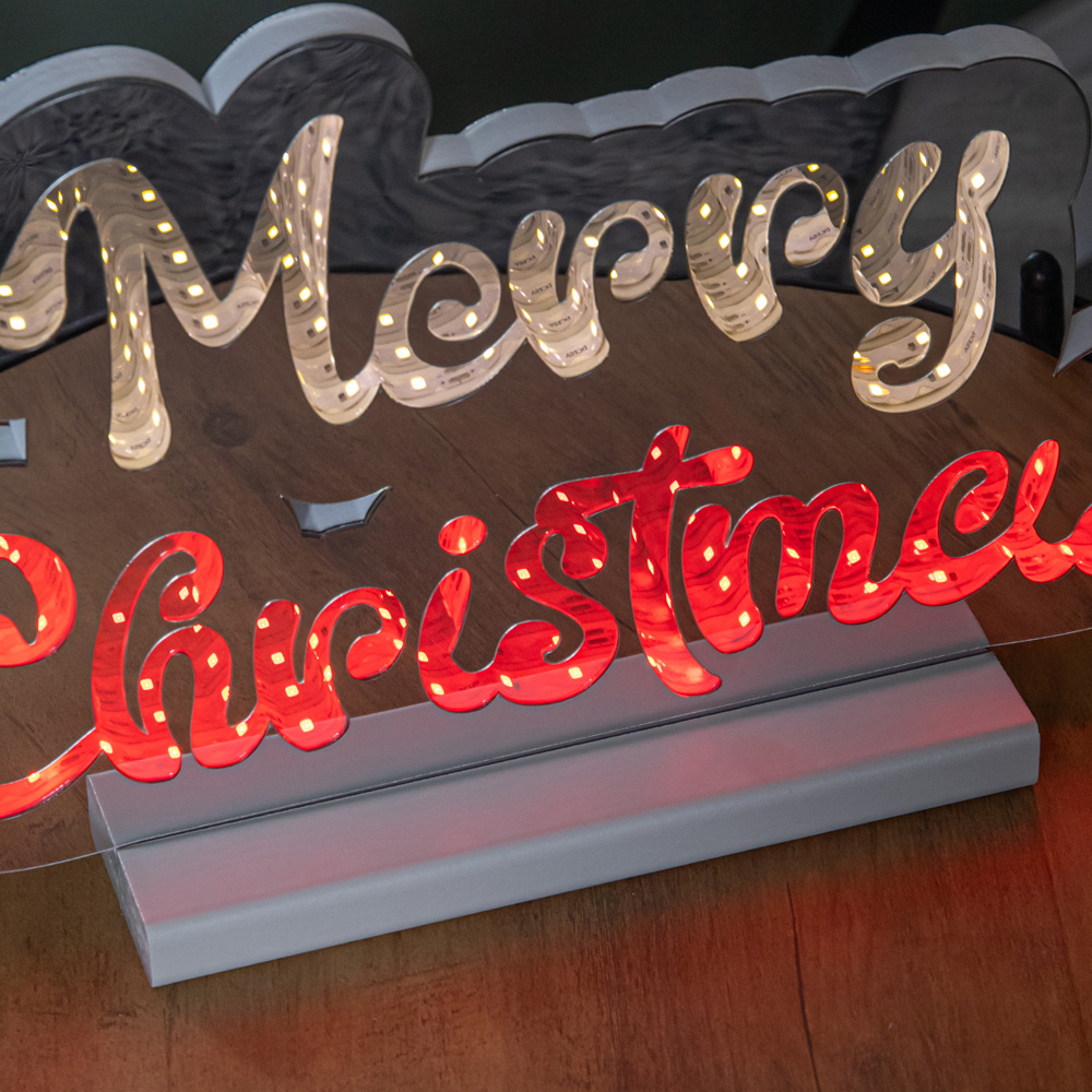 Samuel Alexander Red and White Merry Christmas Infinity Light 32cm Image 7