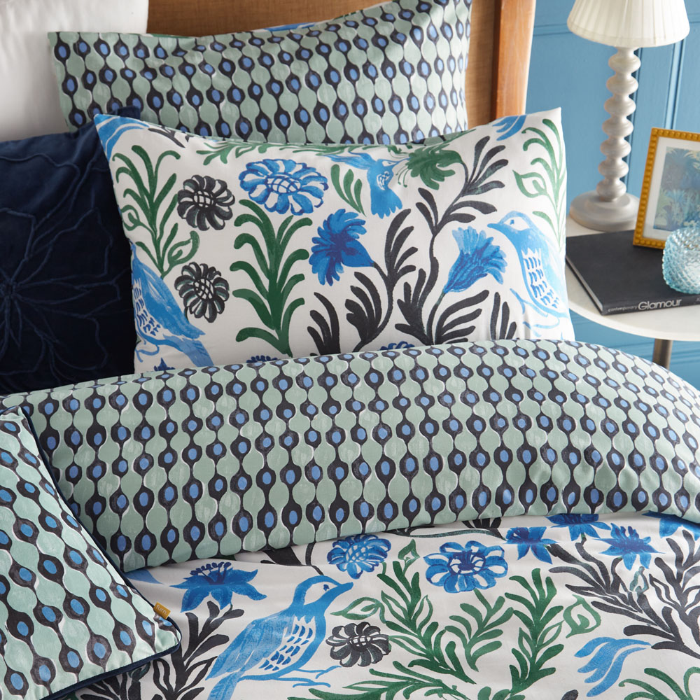 furn. Alentejo King Size Blue Trending Duvet Cover Set Image 2