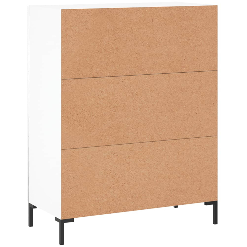 vidaXL Single Door 3 Drawer White Sideboard Image 8