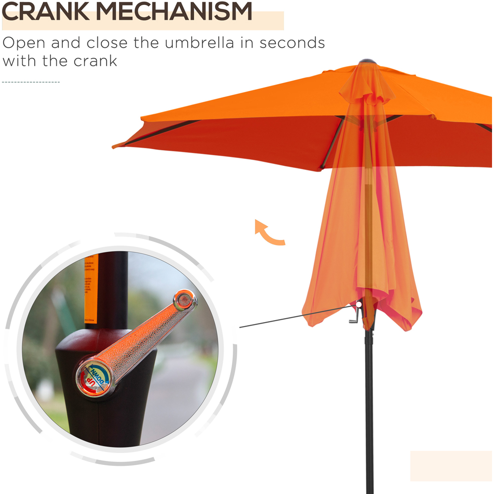 Outsunny Orange Crank and Tilt Parasol 2.7m Image 5
