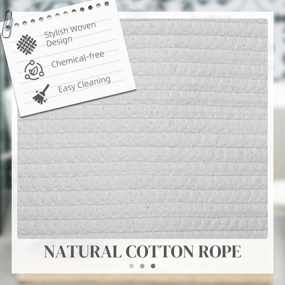 HOMCOM Cream Cotton Rope Laundry Basket 88L Image 4