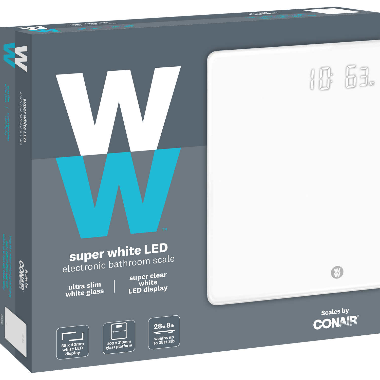 Weightwatchers LED Bathroom Scales White Image 1