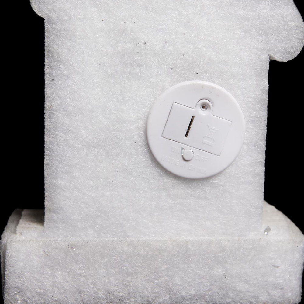 Shatchi Grey Glitter Foam Snow Covered Pre Lit Candle Christmas Decoration 31cm Image 4