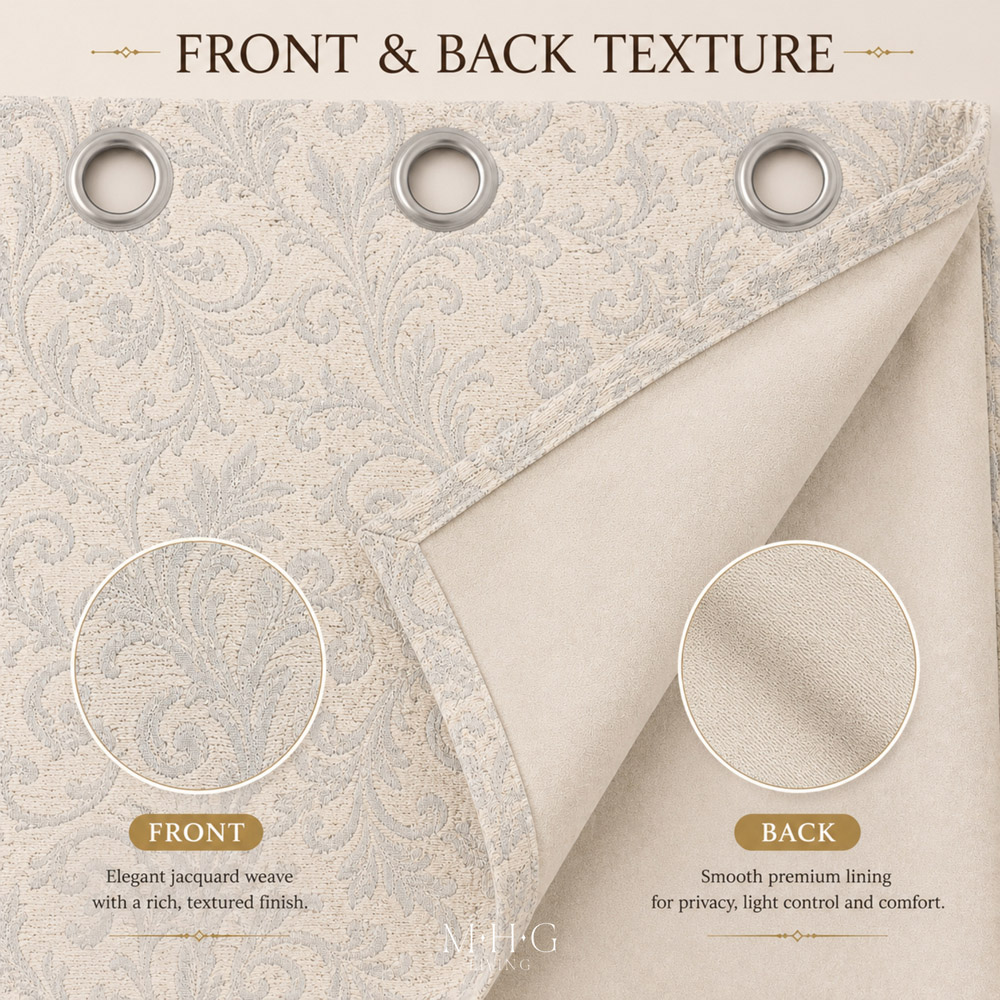 MHG Living Jacquard Thermal Eyelet Curtains 228 x 137cm Image 7