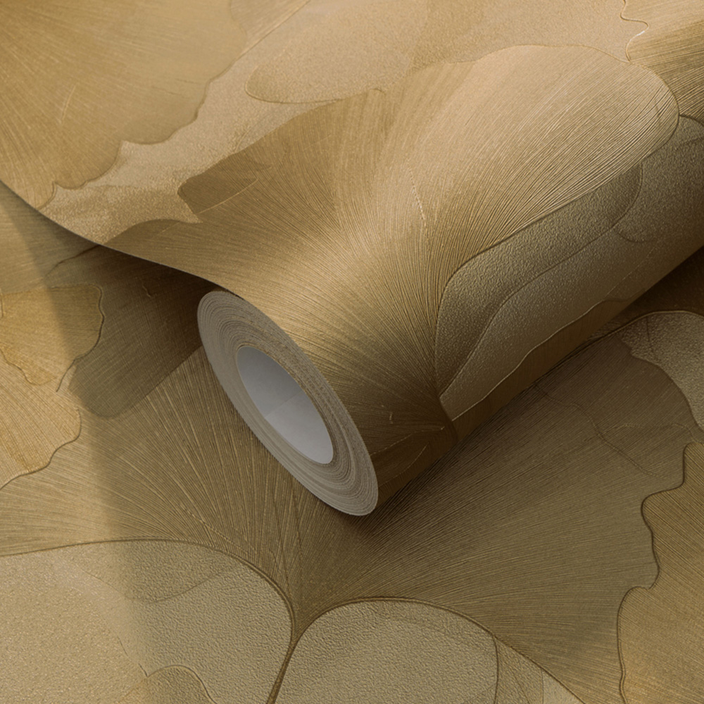 Erismann Elysium Ginko Dream Gold Wallpaper Image 2