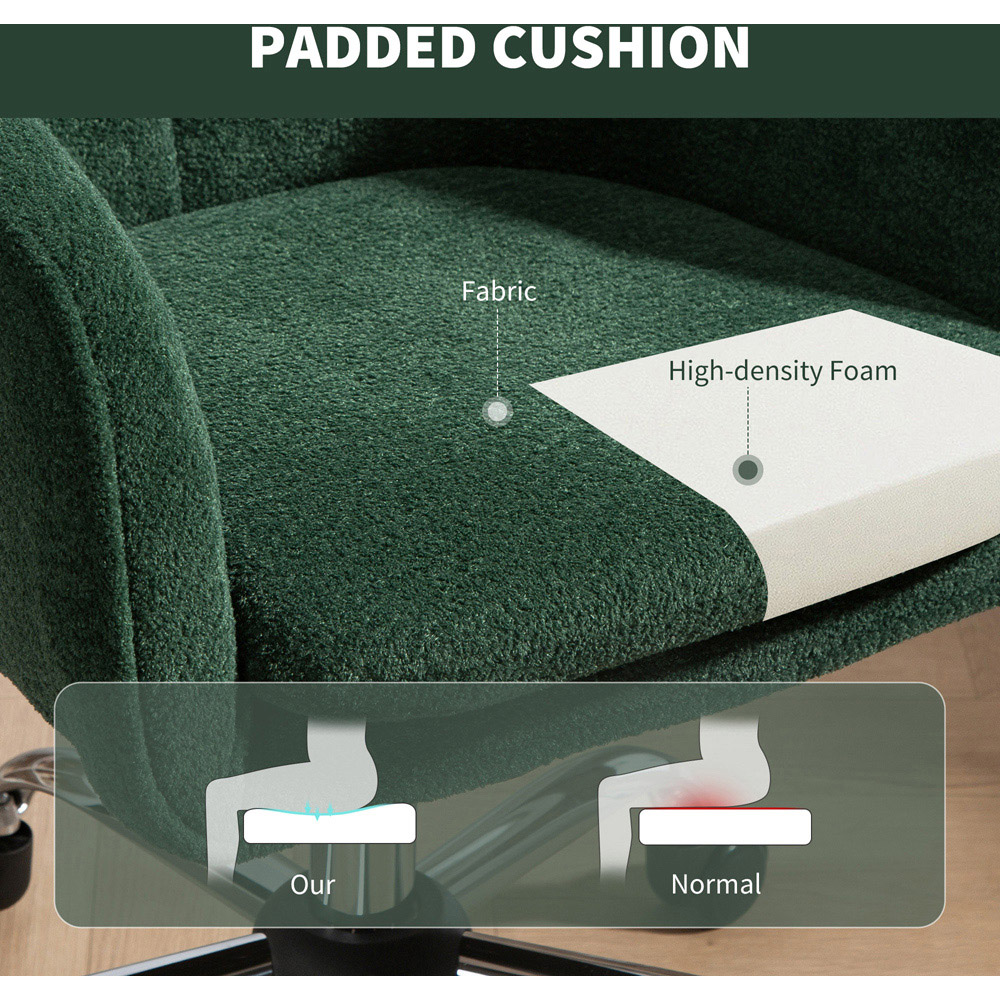Portland Green Snow Flannel Height Adjustable Swivel Tub Chair Image 5