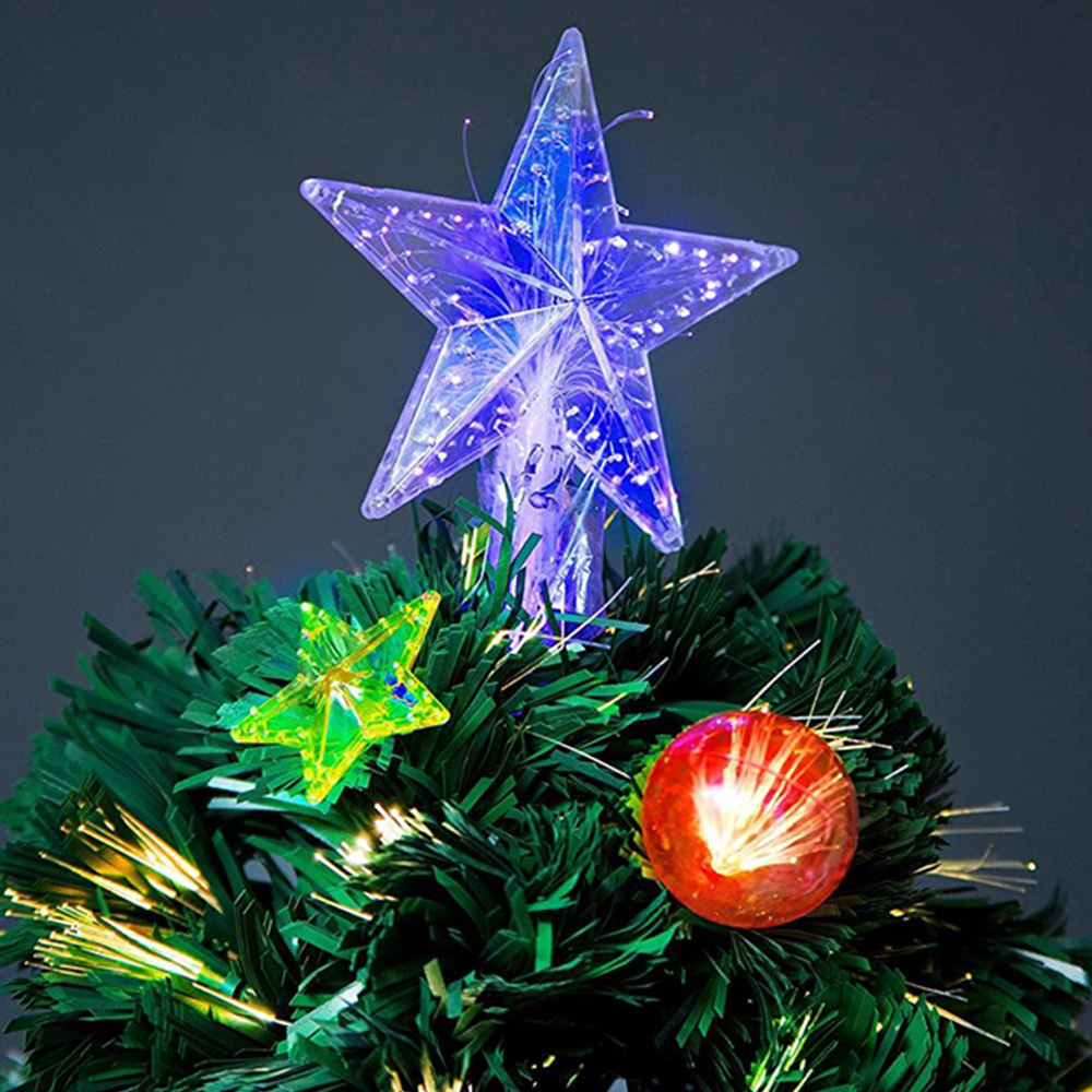 Shatchi Baubles and Stars Fibre Optic Artificial Christmas Tree 3ft Image 2