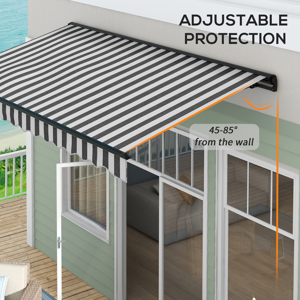 Outsunny Grey and White Aluminium Frame Electric Retractable Awning 3.5 x 2.5m Image 5