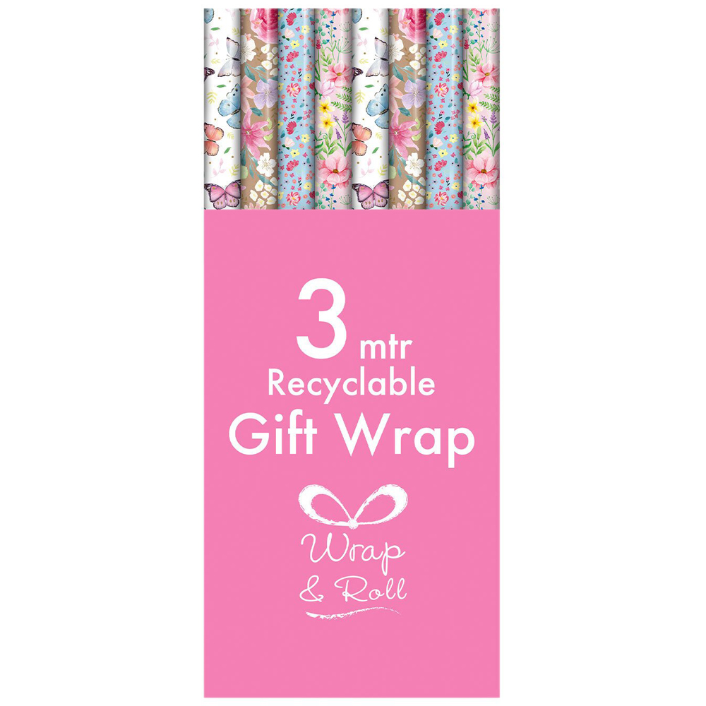 3m Floral Gift Wrap - Multicolour Image 2