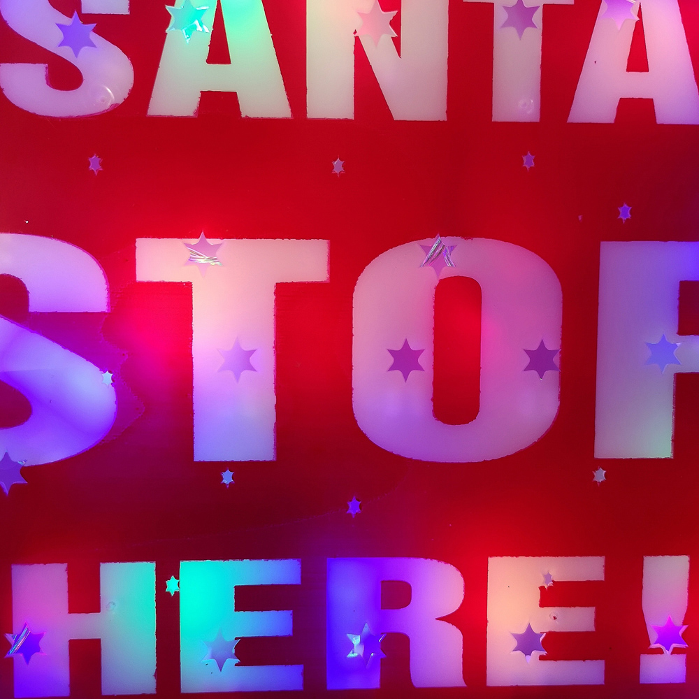 Samuel Alexander Premier Light Up Santa Stop Here Christmas Sign 110cm Image 8