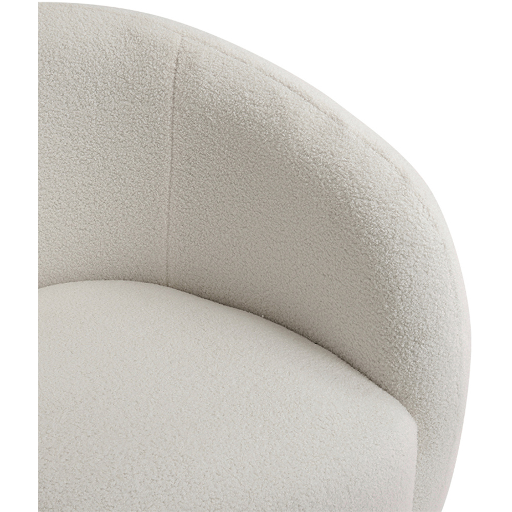 Living and Home White Teddy Fleece Swivel Upholstered Tub Chair Image 4