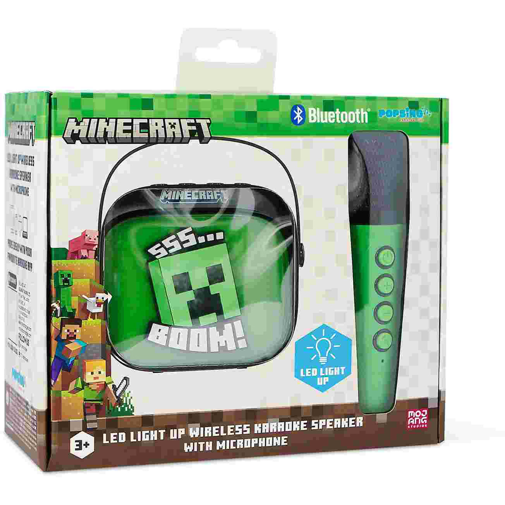 OTL Minecraft PopSing LED Light-Up Wireless Karaoke Speaker and Microphone Image 7