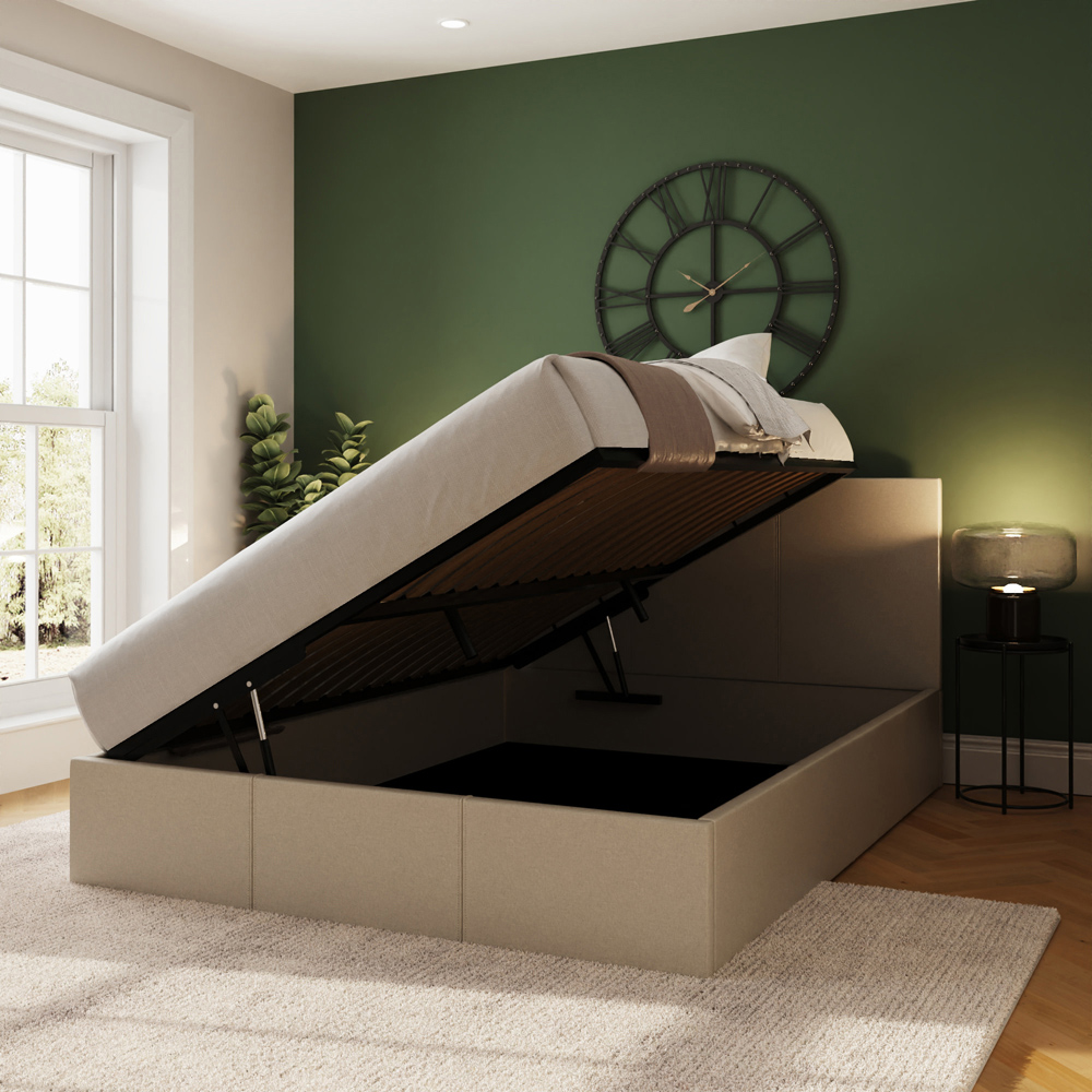 GFW Double Natural Side Lift Ottoman Bed Image 7