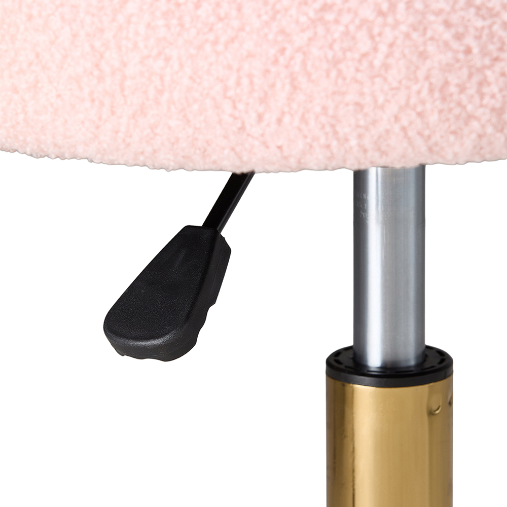 Living and Home Pink Teddy Fleece Bow Back Vanity Chair Image 6