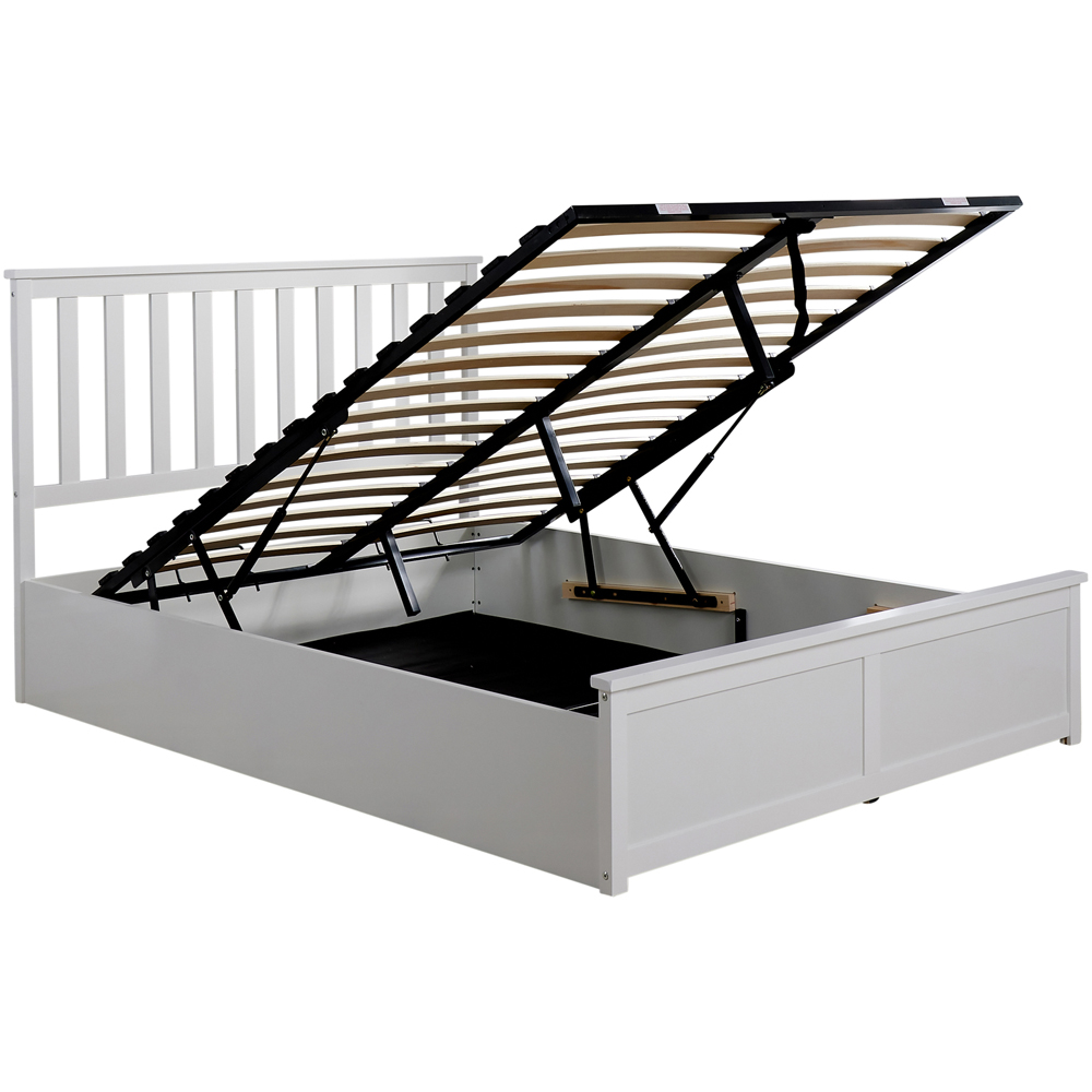 Home Source Florida King Size White Wood Ottoman Bed Image 3