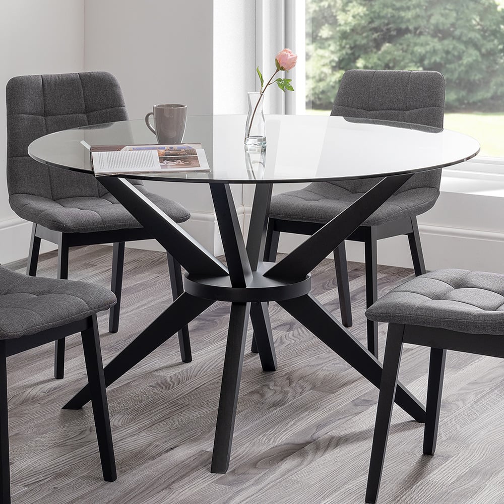 Julian Bowen Hayden Round Glass Table 120cm Image 1