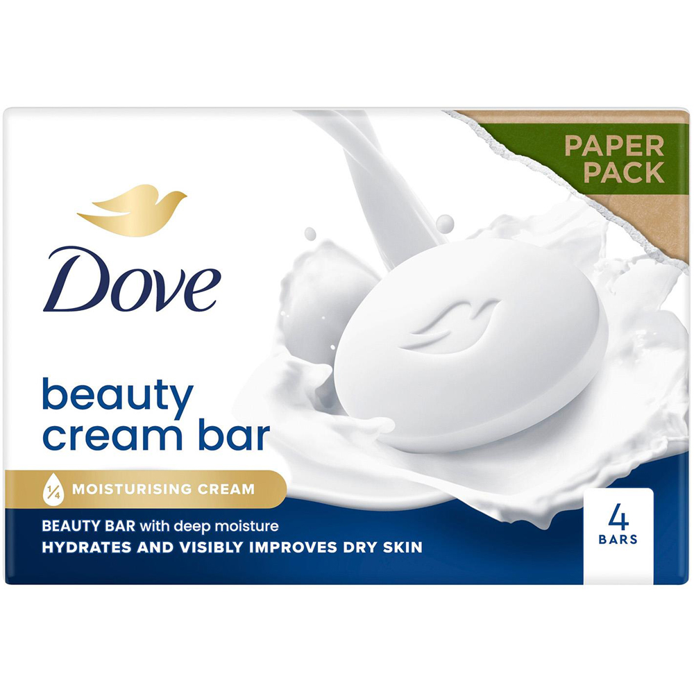 Dove Original Deep Moisture Soft and Smooth Skin Beauty Cream Bar 4 x 90g 3 Pack Image 2
