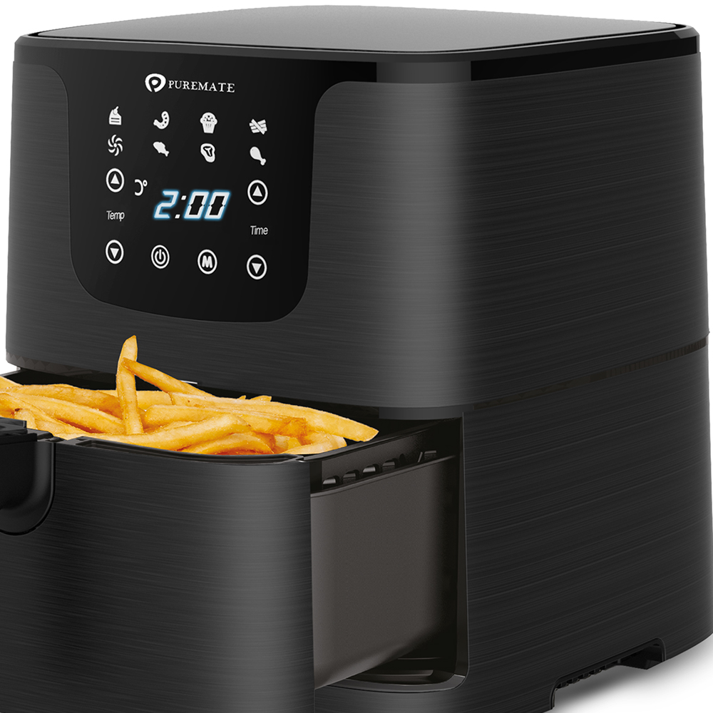 PureMate Black Digital Air Fryer with Timer 5.5L Image 2