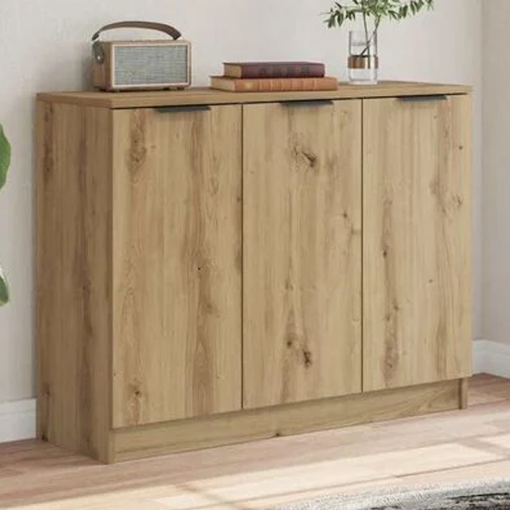 vidaXL 3 Door Artisan Oak Sideboard Image 1