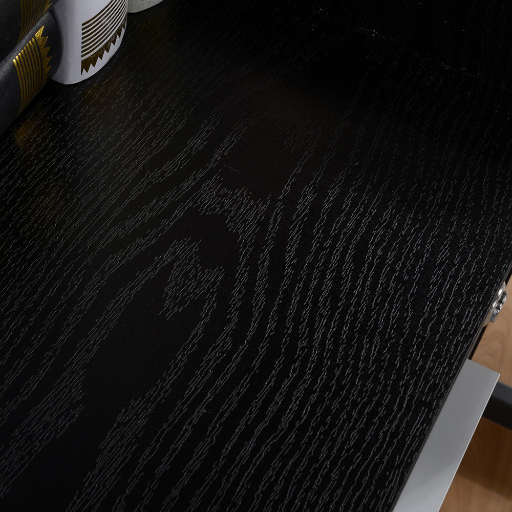 HOMCOM 3 Drawer Black Lockable Mobile Filing Cabinet Image 3